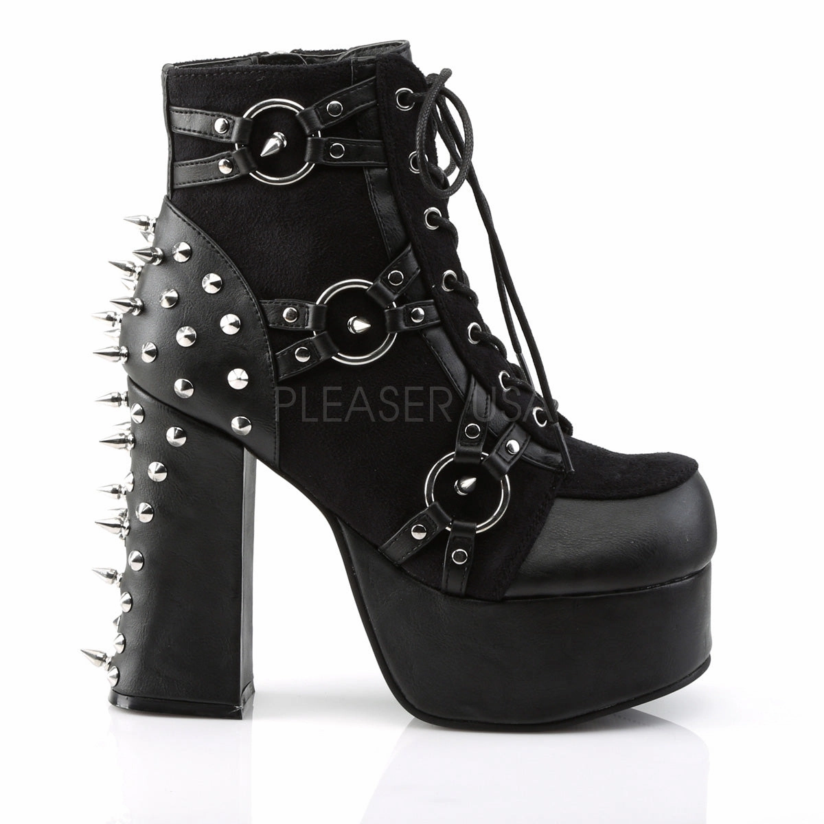 CHARADE-100  Black Vegan Leather-Suede