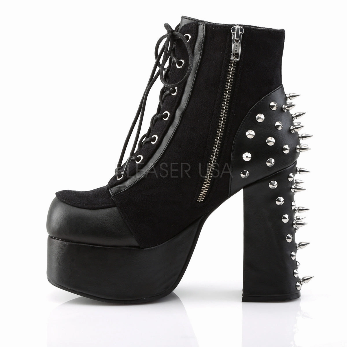 CHARADE-100  Black Vegan Leather-Suede
