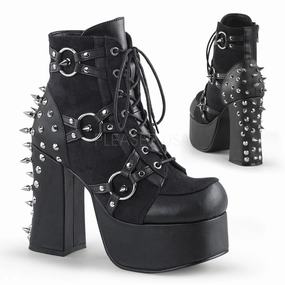 CHARADE-100  Black Vegan Leather-Suede