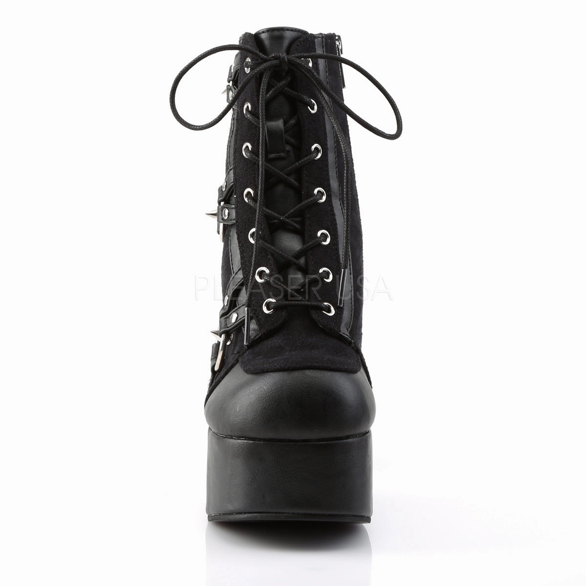 CHARADE-100  Black Vegan Leather-Suede