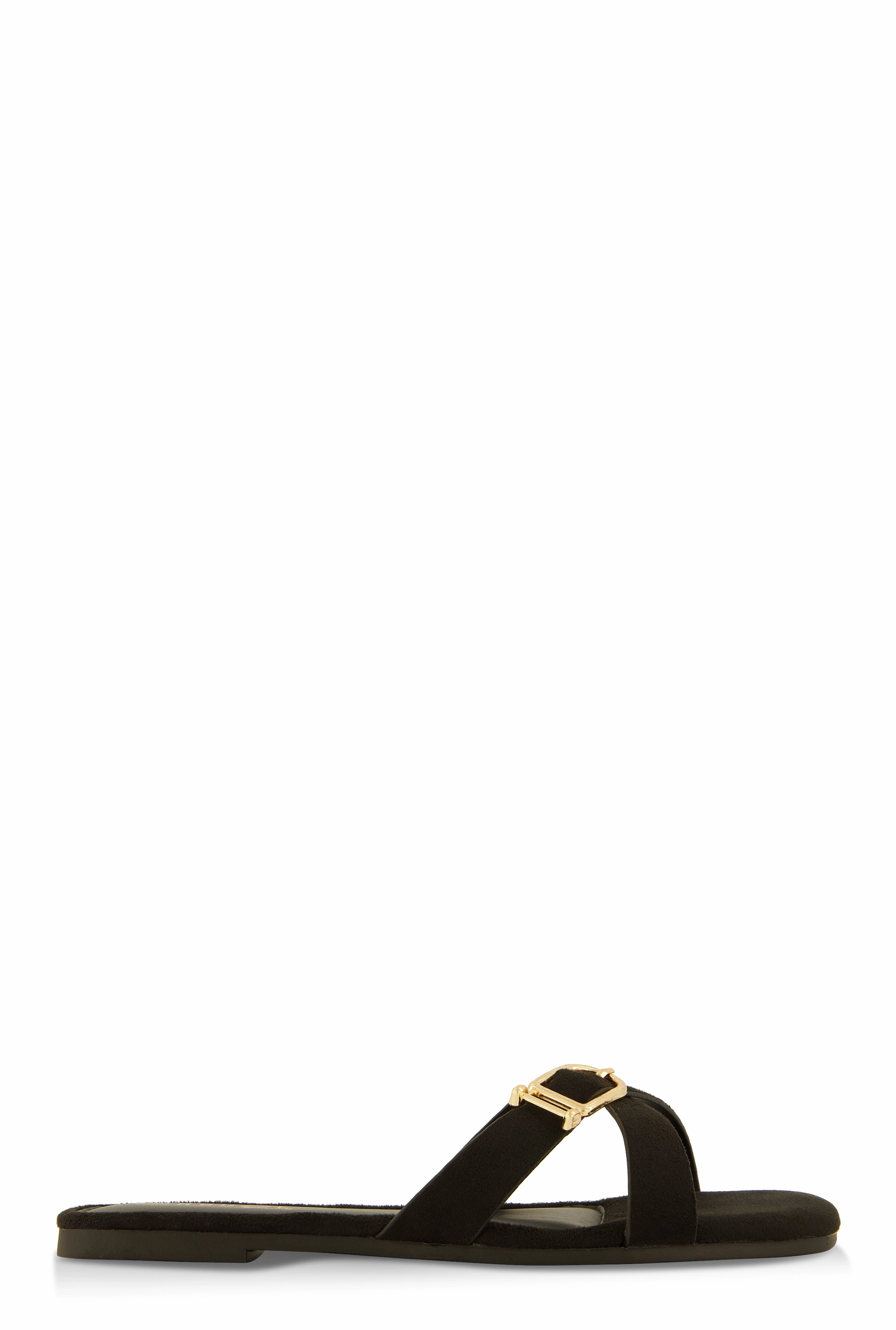 Criss Cross Buckle Slide Sandals