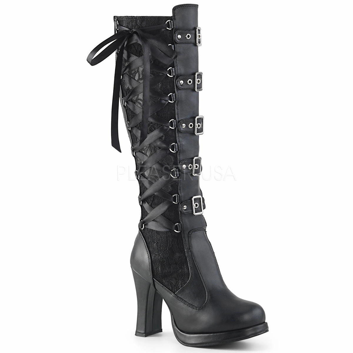 CRYPTO-106  Black Vegan Leather-Lace