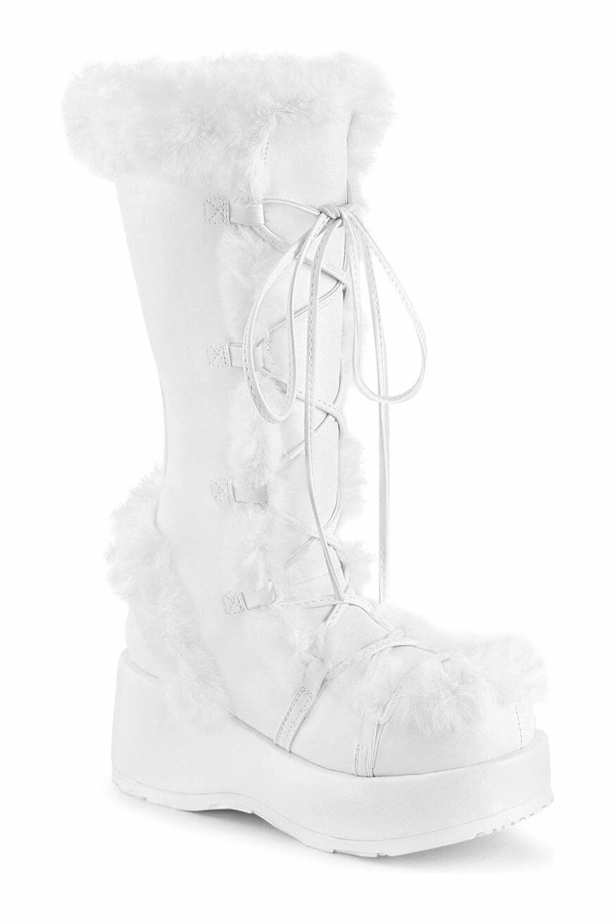 CUBBY-311 White Vegan Leather Knee Boot