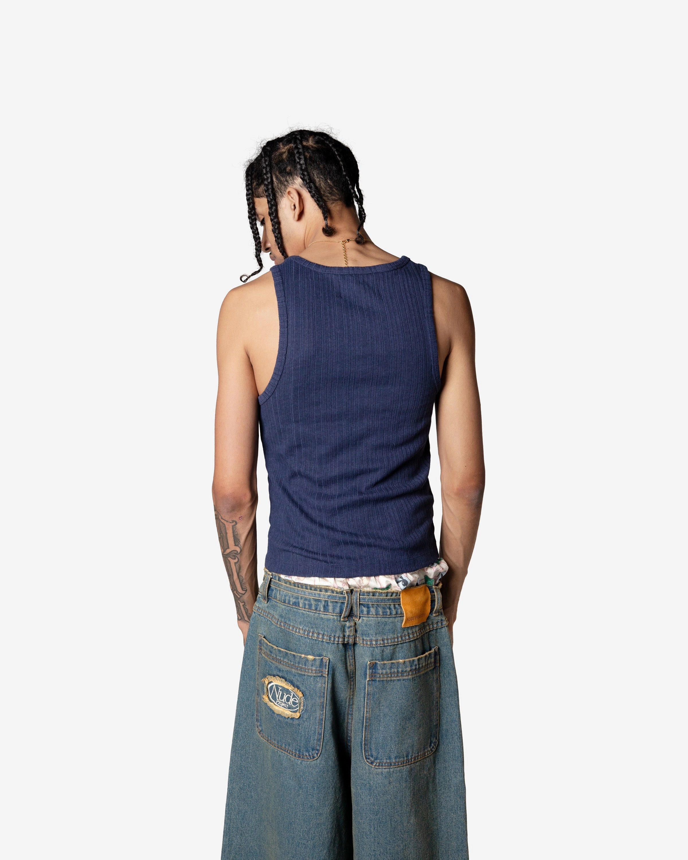 Cut&Sew Playboy Tank Top Navy