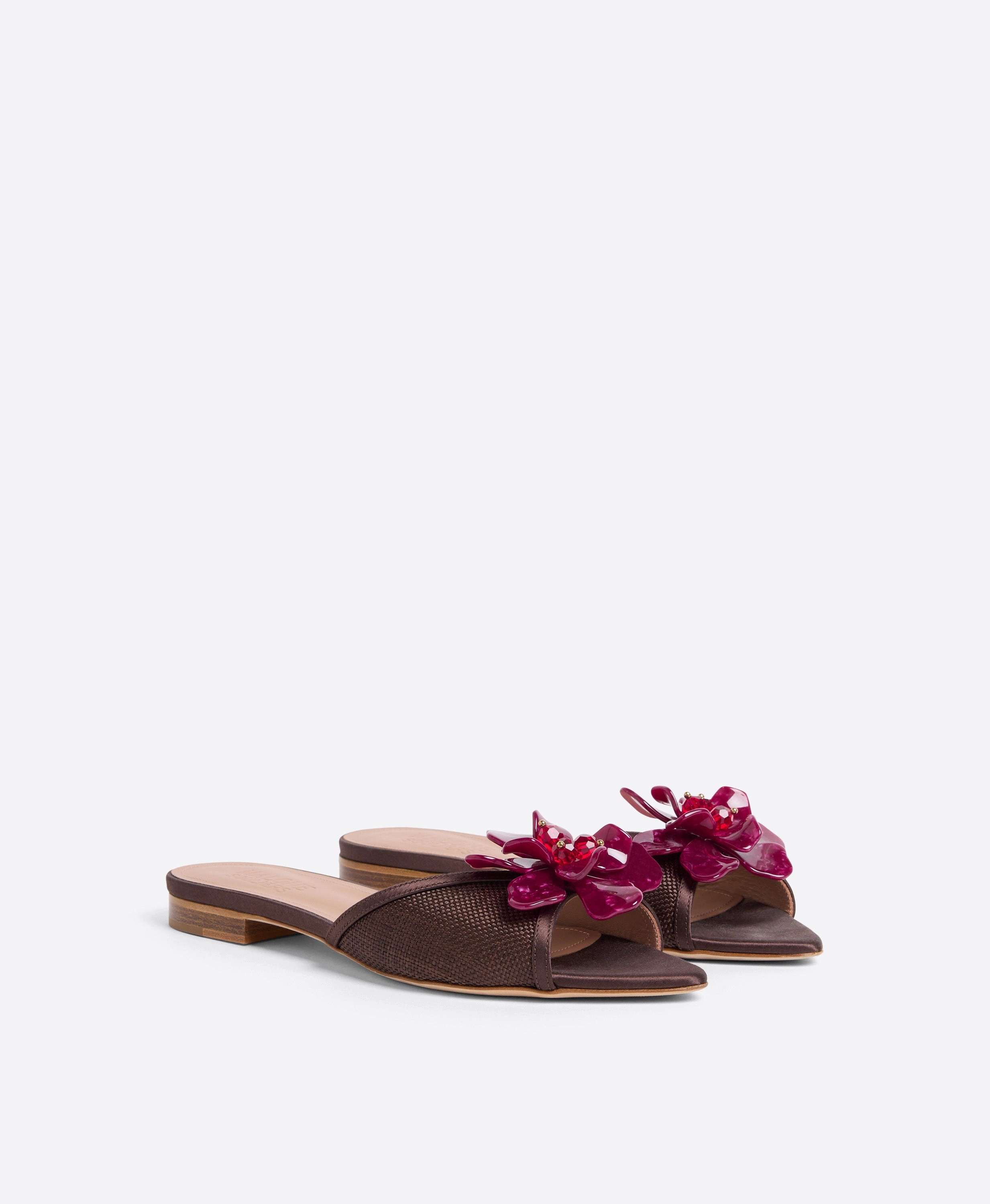 Cyd Dark Brown Raffia Flat Sandals