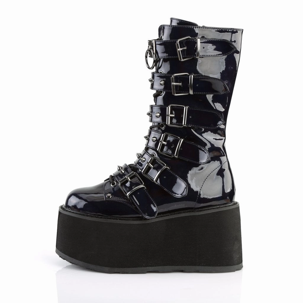 DAMNED-225 Black Hologram Vegan Leather