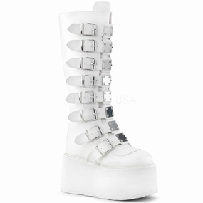 DAMNED-318  White Vegan Leather
