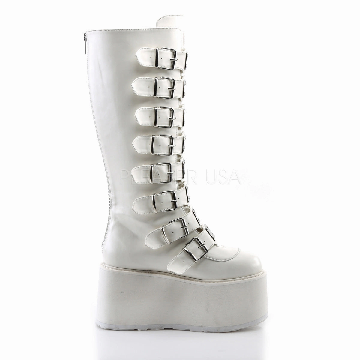 DAMNED-318  White Vegan Leather