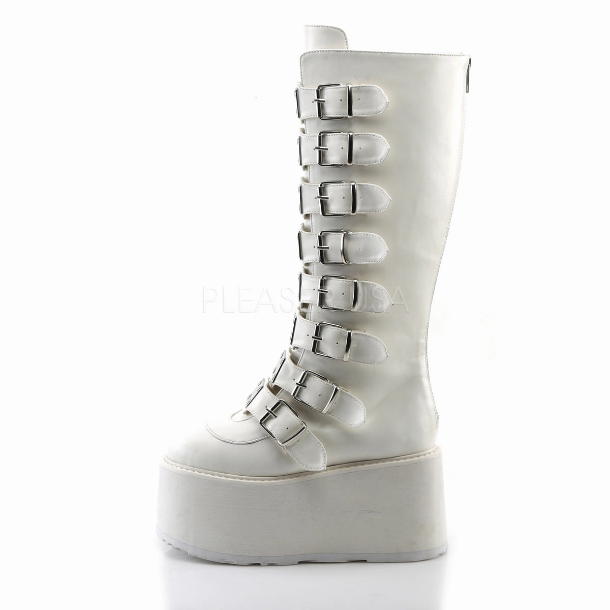 DAMNED-318  White Vegan Leather