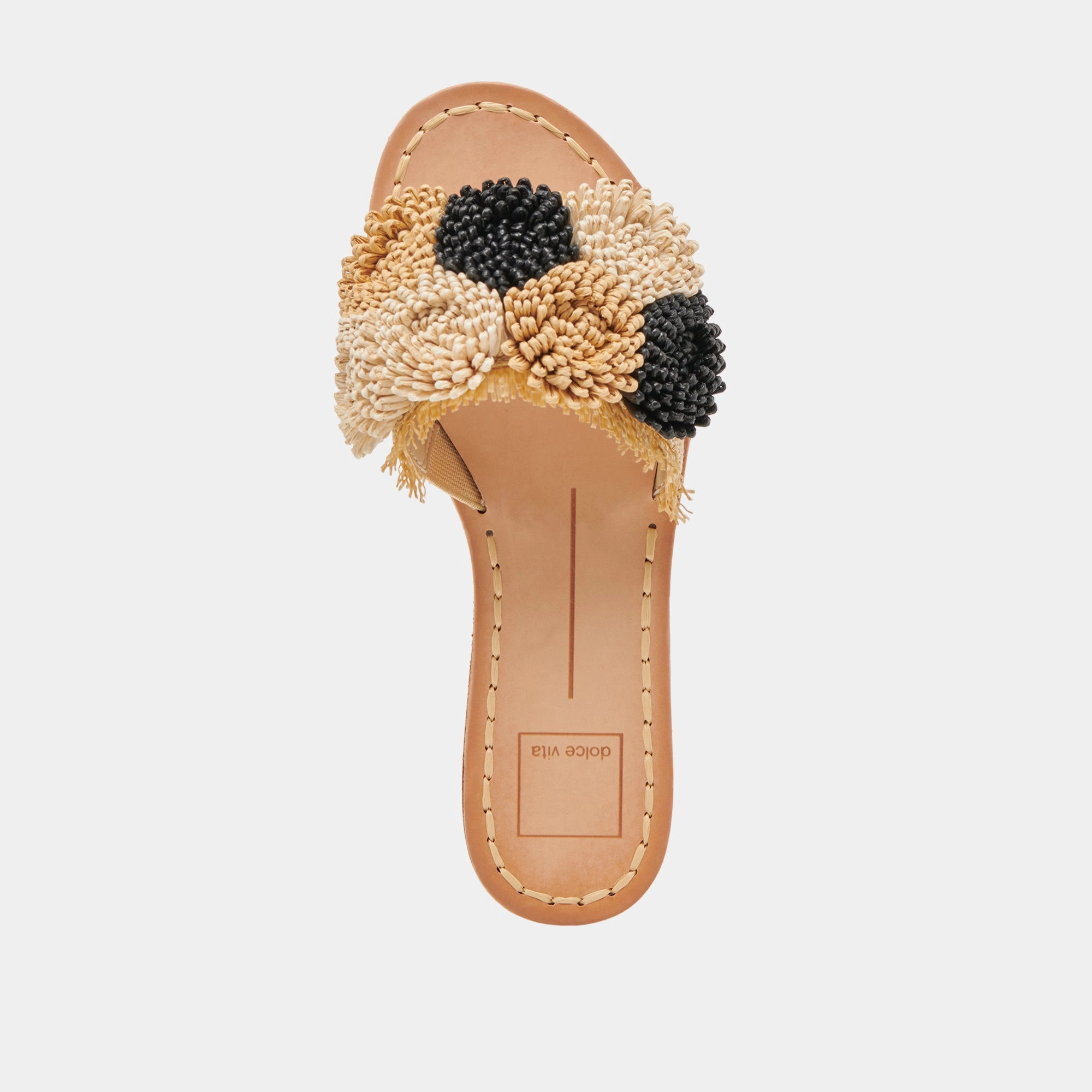 DANELA SANDALS BLACK NATURAL RAFFIA