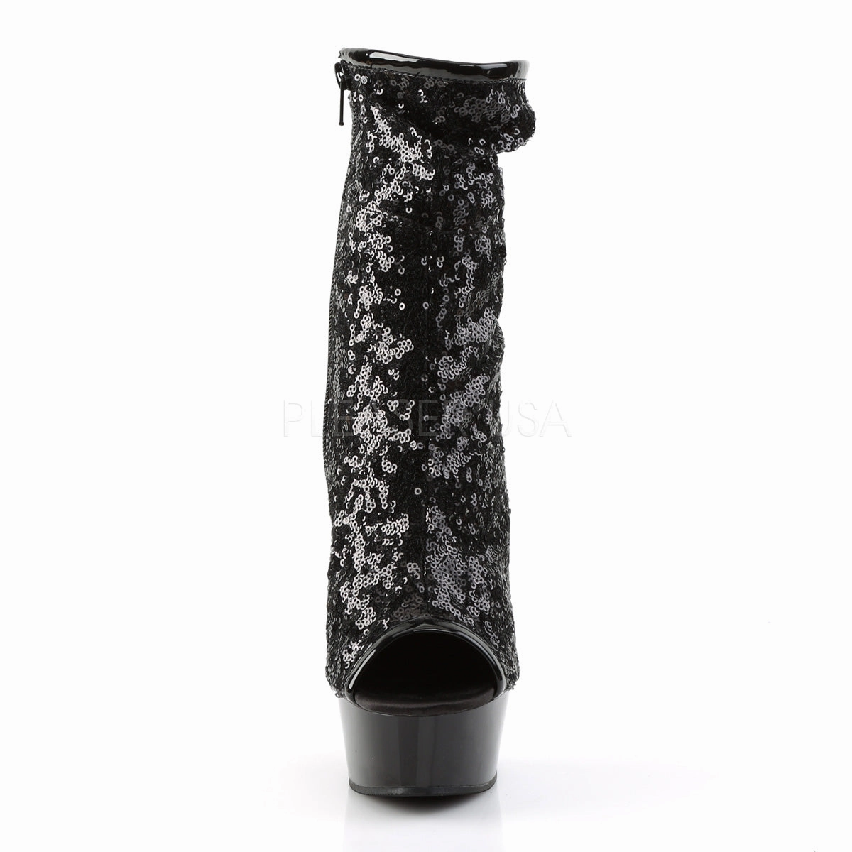 DELIGHT-1008SQ  Black Sequins/Dark Pewter Chrome