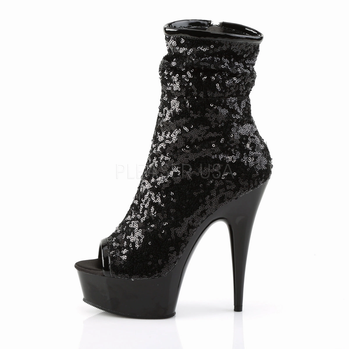 DELIGHT-1008SQ  Black Sequins/Dark Pewter Chrome