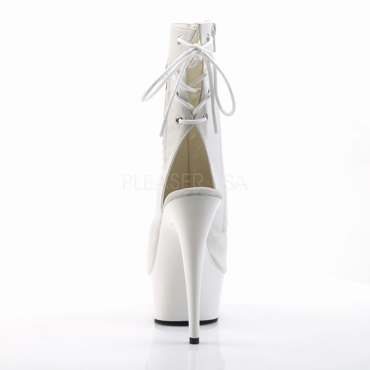 DELIGHT-1018  White Faux Leather/White