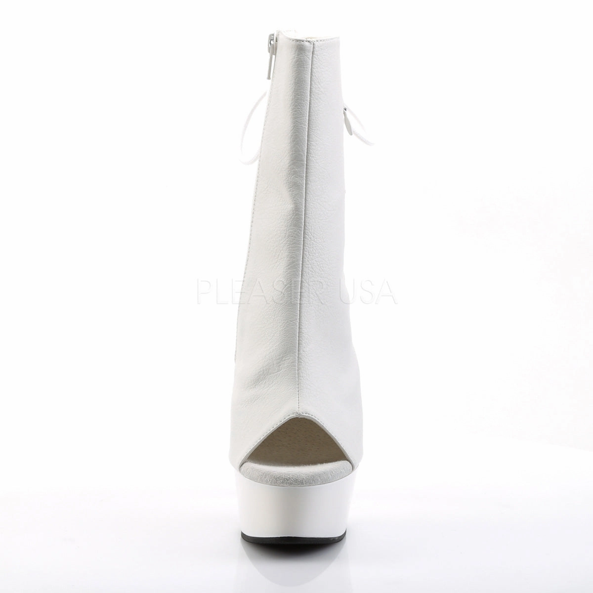 DELIGHT-1018  White Faux Leather/White
