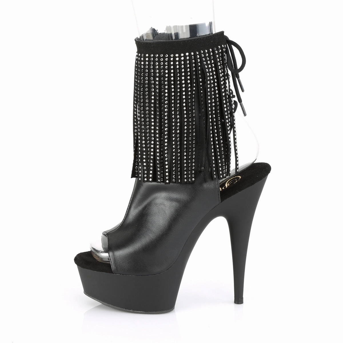 DELIGHT-1018RSF  Black Faux Leather/Black Matte