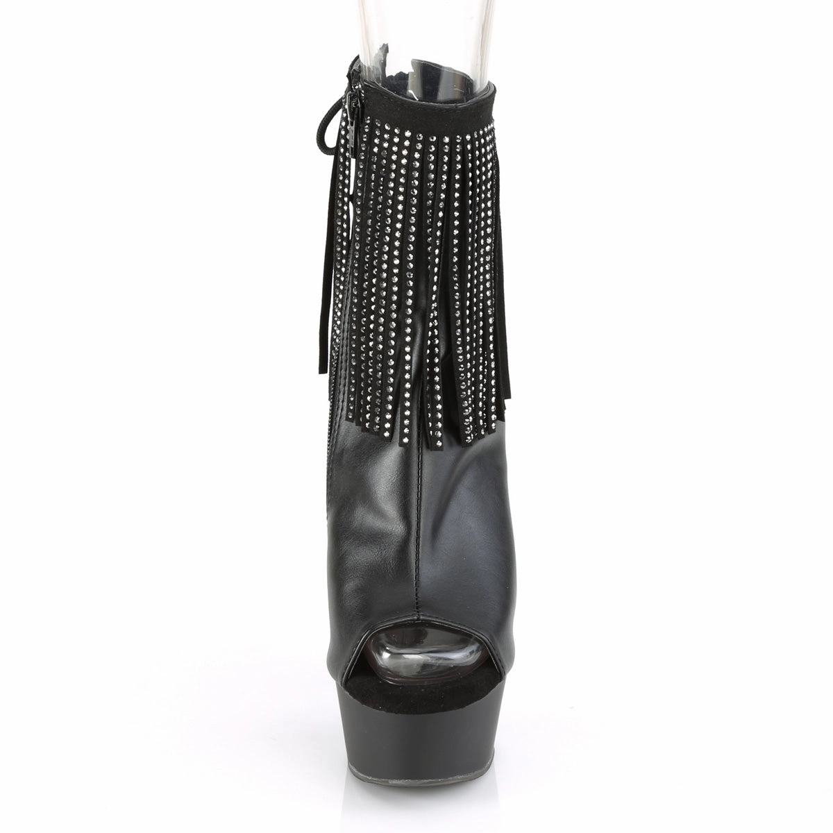 DELIGHT-1018RSF  Black Faux Leather/Black Matte
