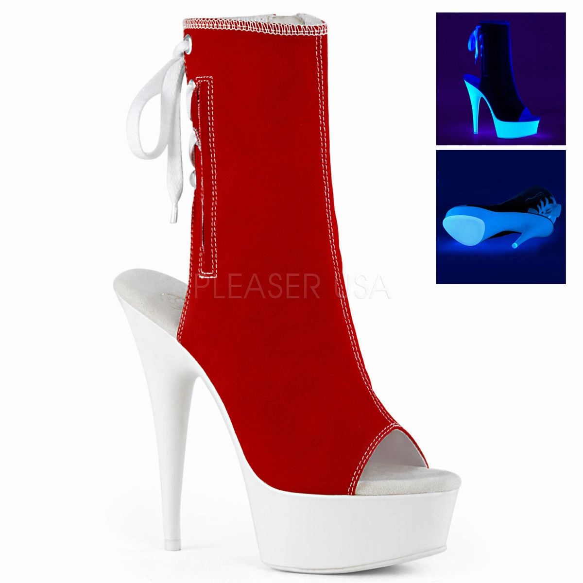 DELIGHT-1018SK  Red Canvas/Neon White