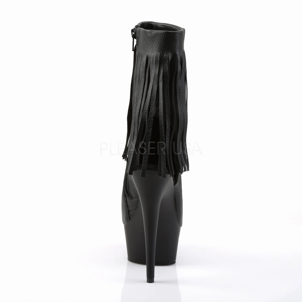 DELIGHT-1019  Black Faux Leather/Black Matte