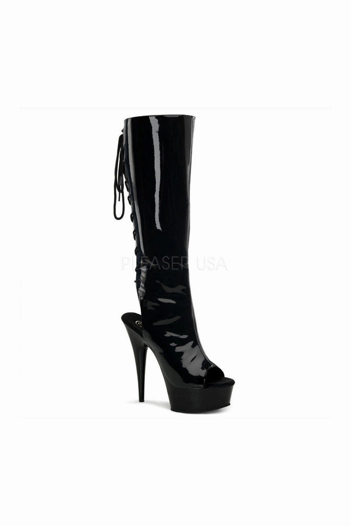 DELIGHT-2018 Platform Boot  | Black Patent