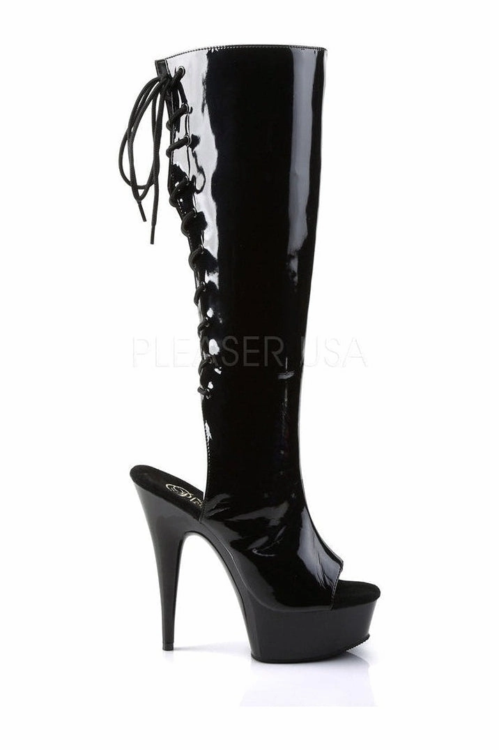 DELIGHT-2018 Platform Boot  | Black Patent