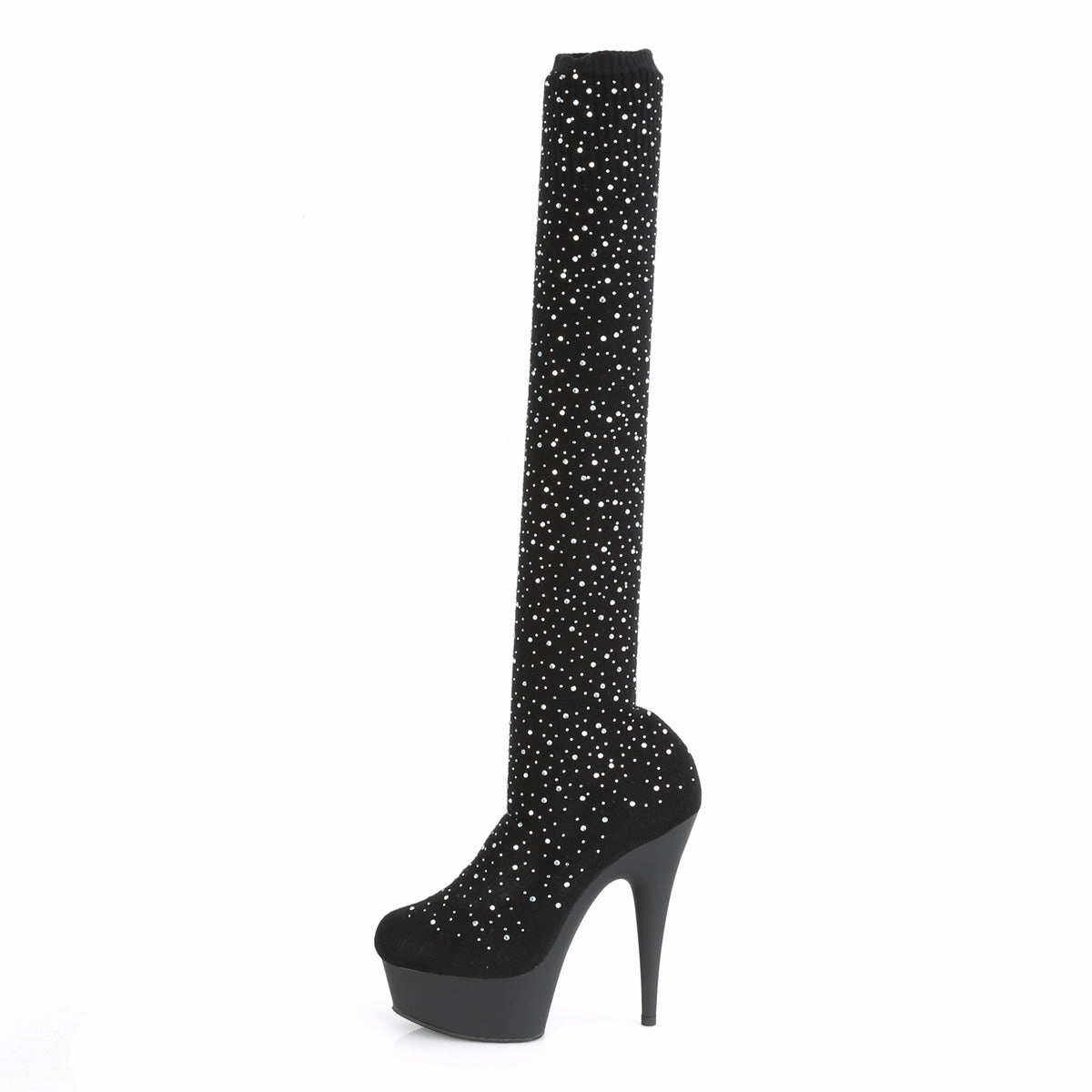 DELIGHT-3002  Black Stretch Knit Fabric/Black Matte