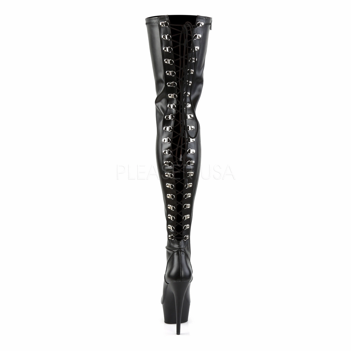 DELIGHT-3063  Black Str Faux Leather/Black