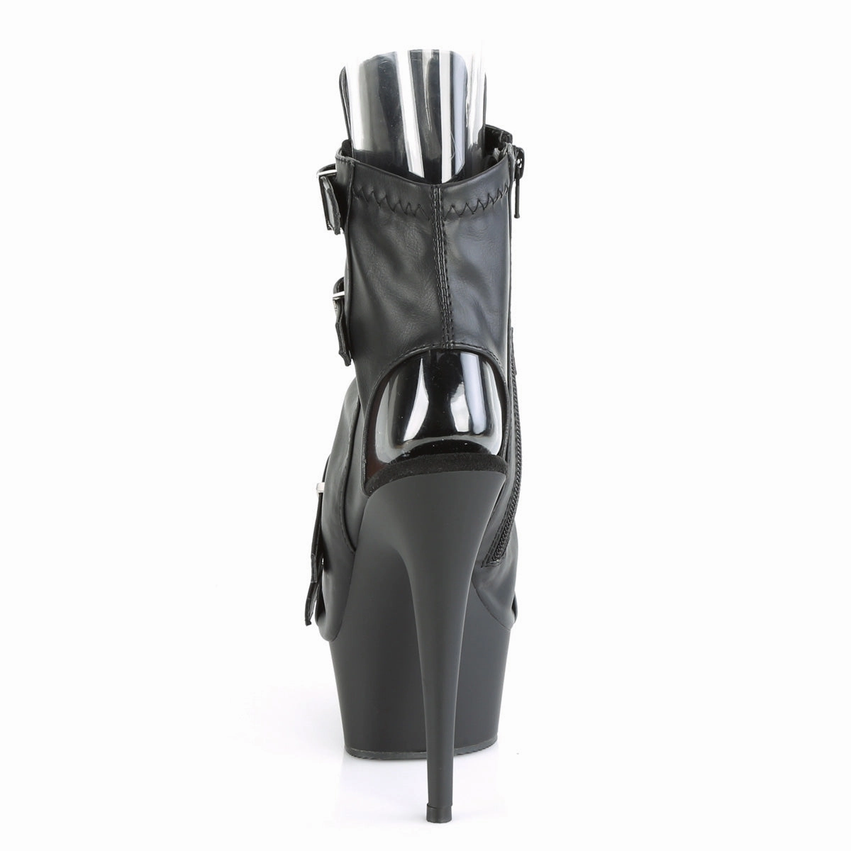 DELIGHT-600-19  Black Faux Leather/Black Matte