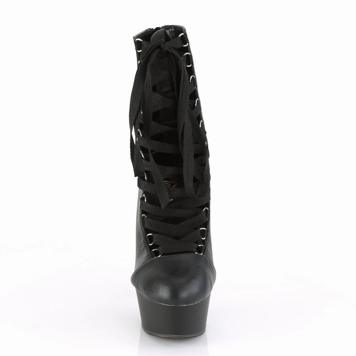 DELIGHT-600-29  Black Faux Leather/Black Matte