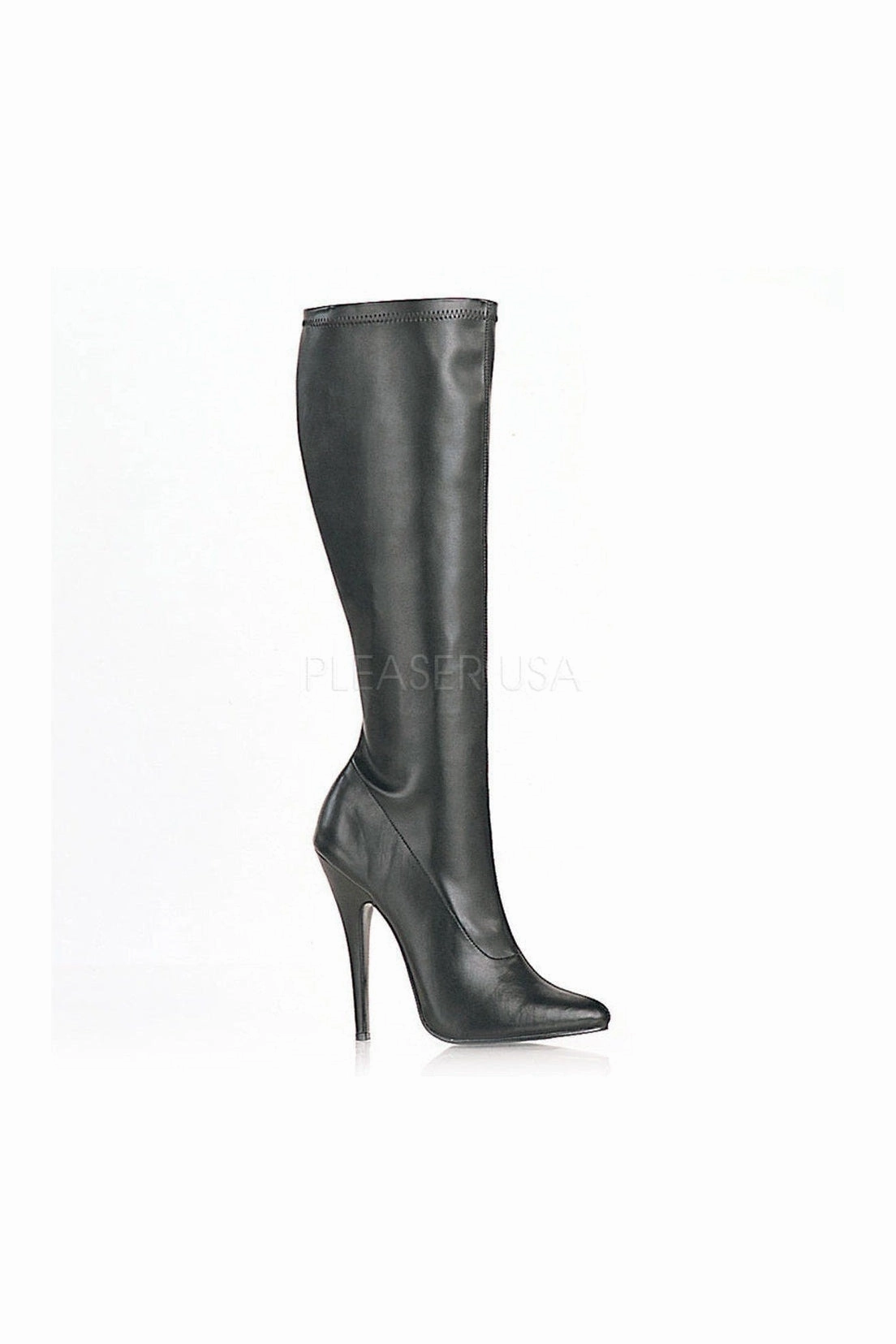 DOMINA-2000 Knee Boot  | Black Faux Leather