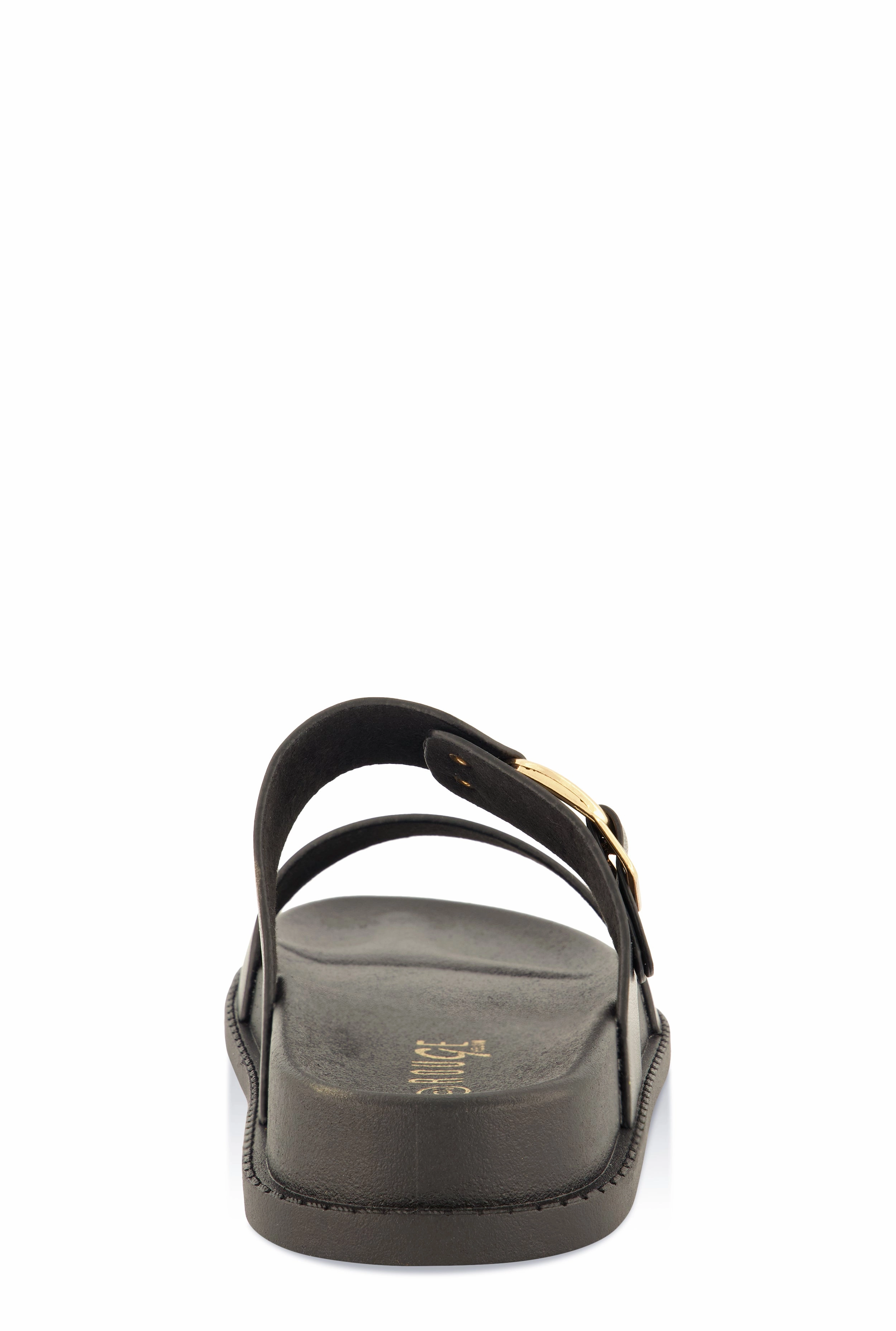 Double Band Buckle Detail Footed Sandals