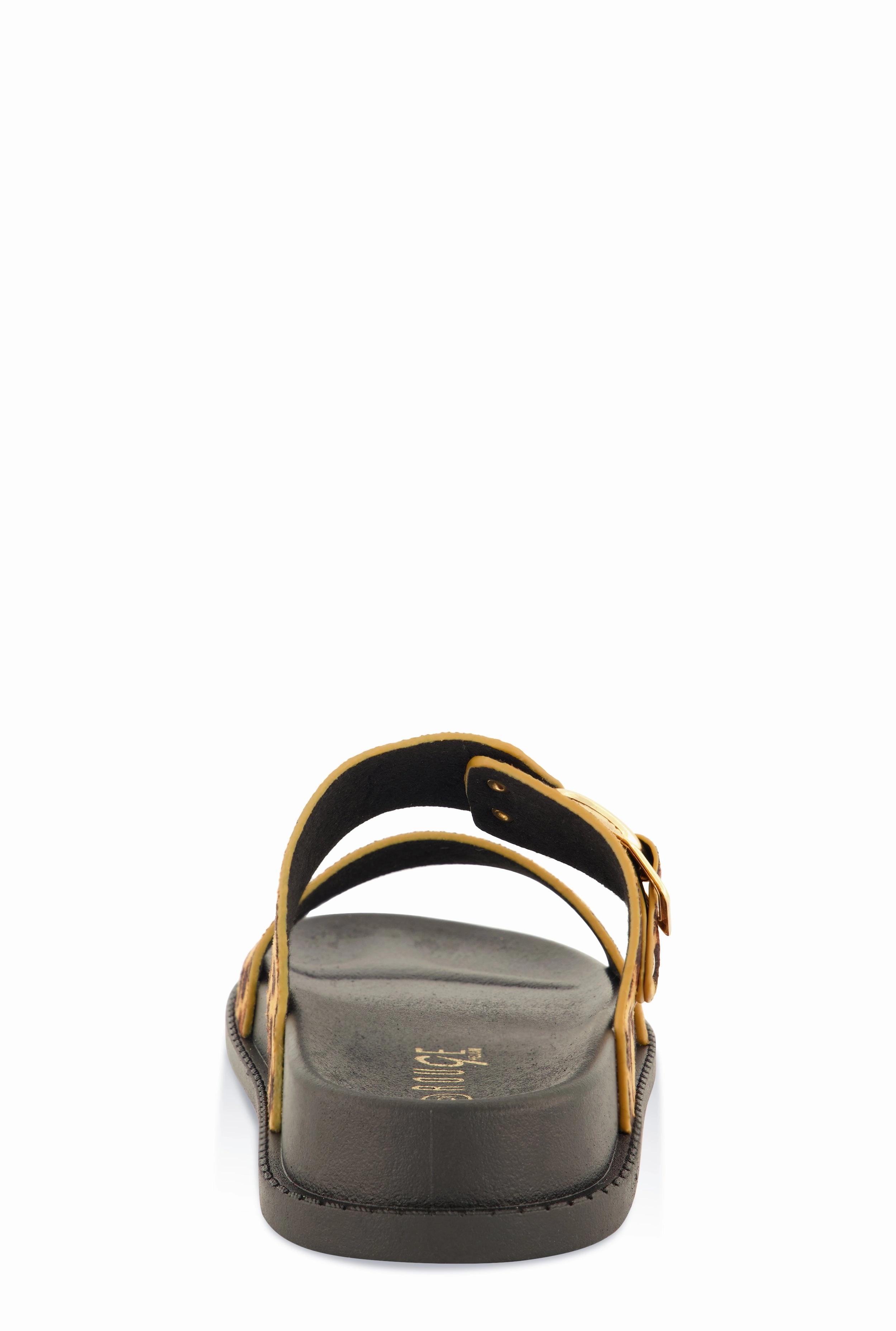 Double Band Buckle Detail Footed Sandals