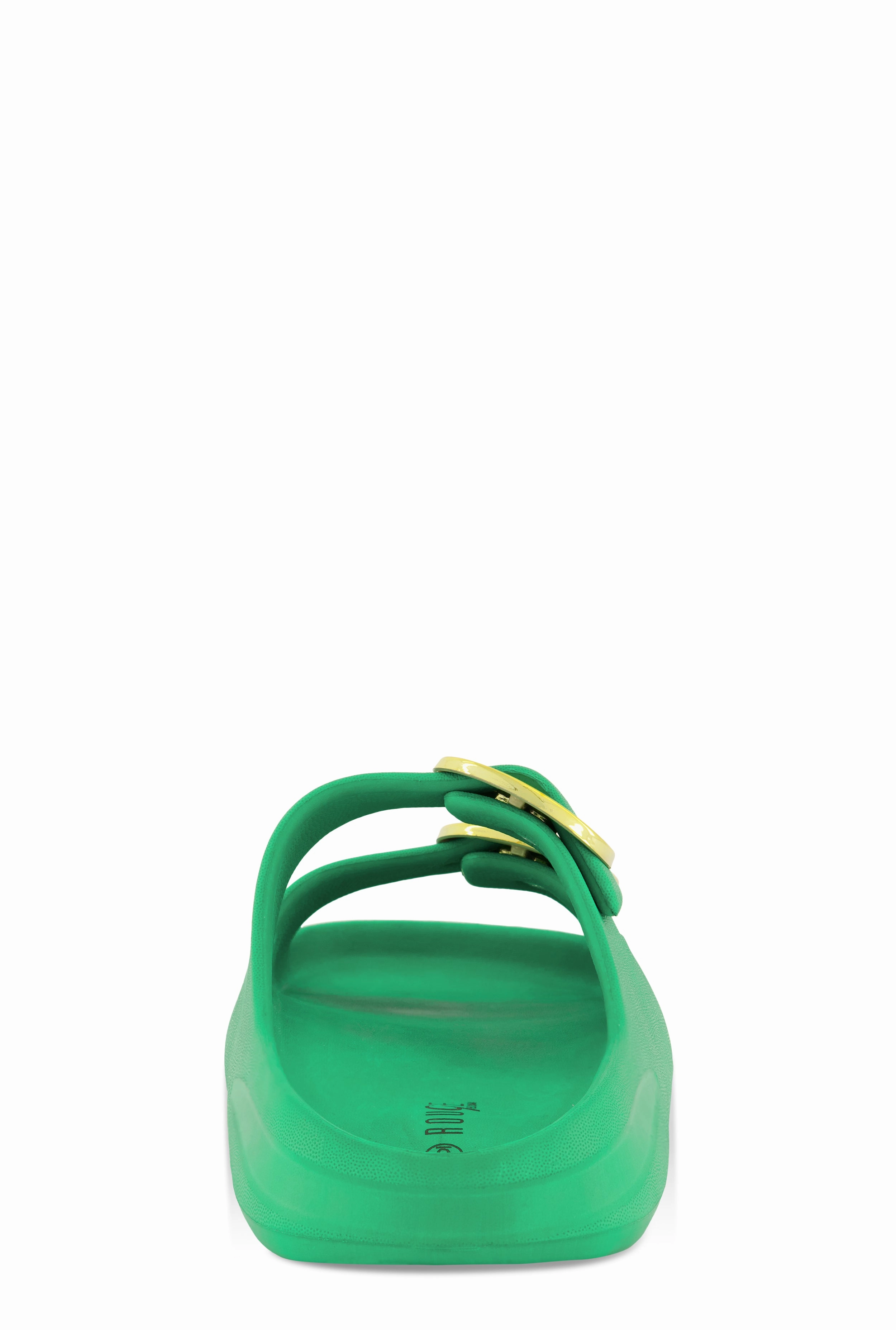 Double Buckle Band Slide Sandals