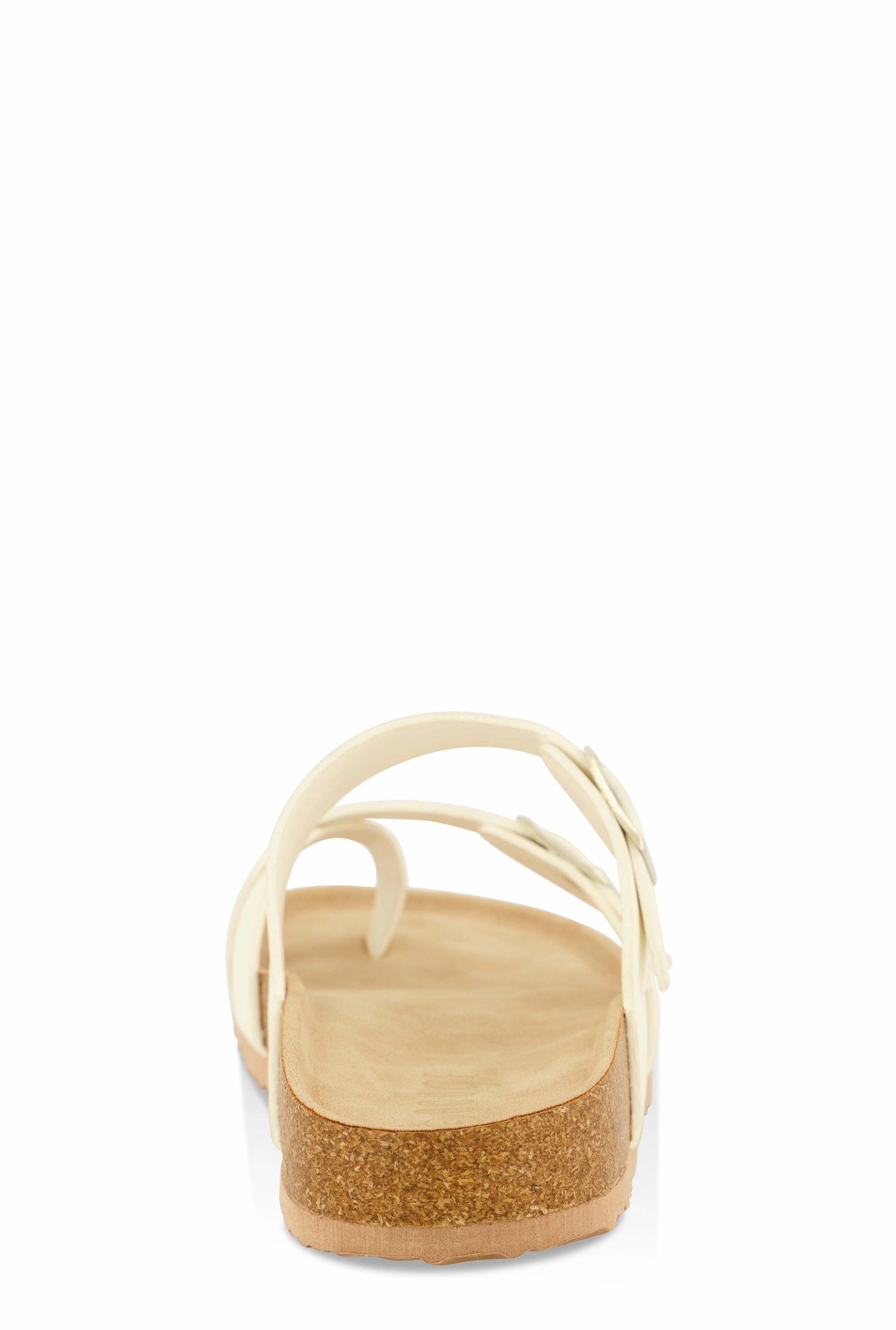 Double Buckle Toe Loop Footbed Sandals