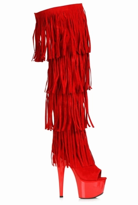 Ellie 709-SEQUOIA 7" Platform Thigh High Fringe Boot