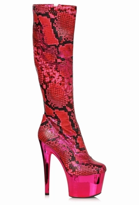 Ellie 709-VENOM 7" Snake Print Knee Boot