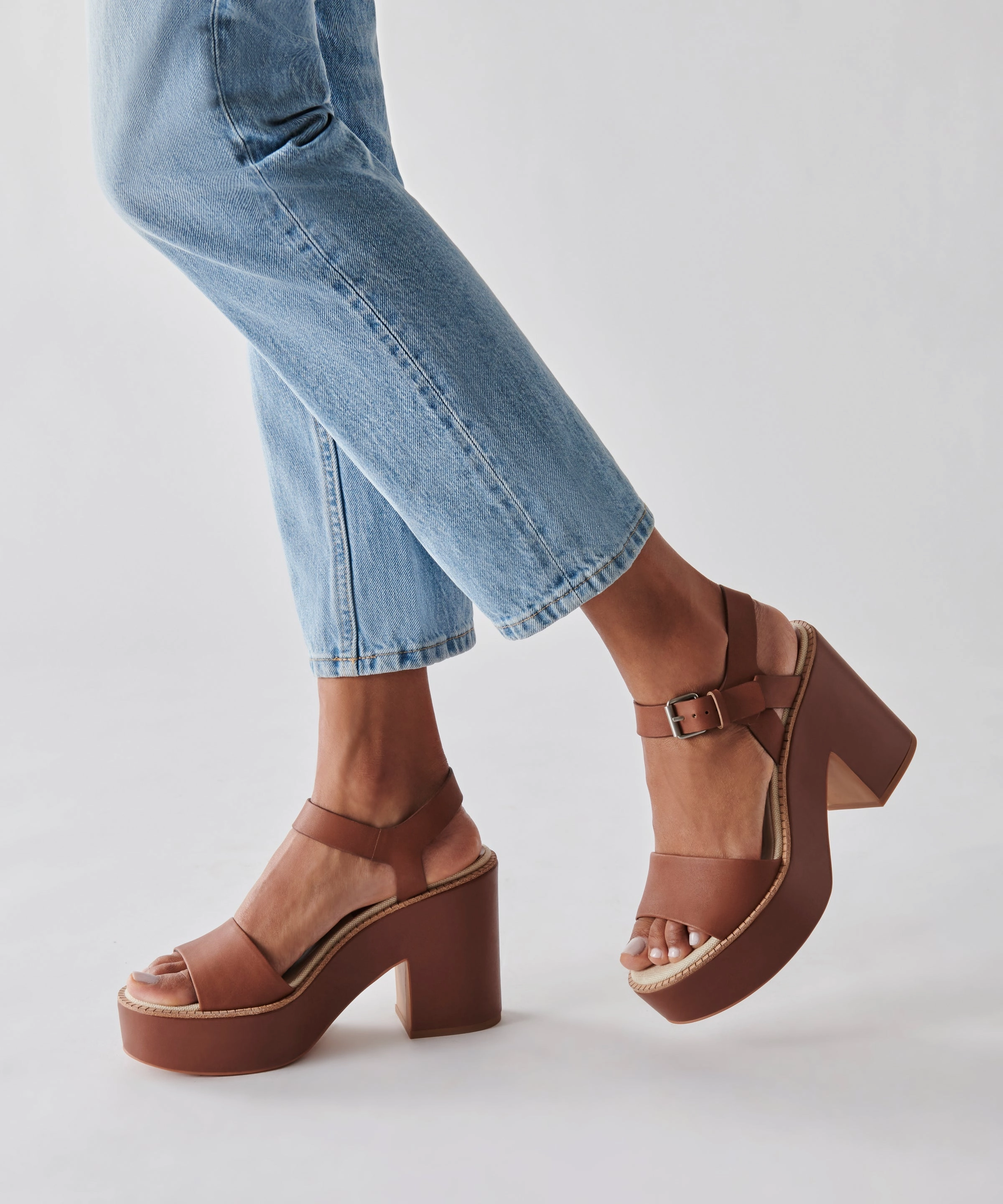 ELLY HEELS DK BROWN LEATHER - re:vita