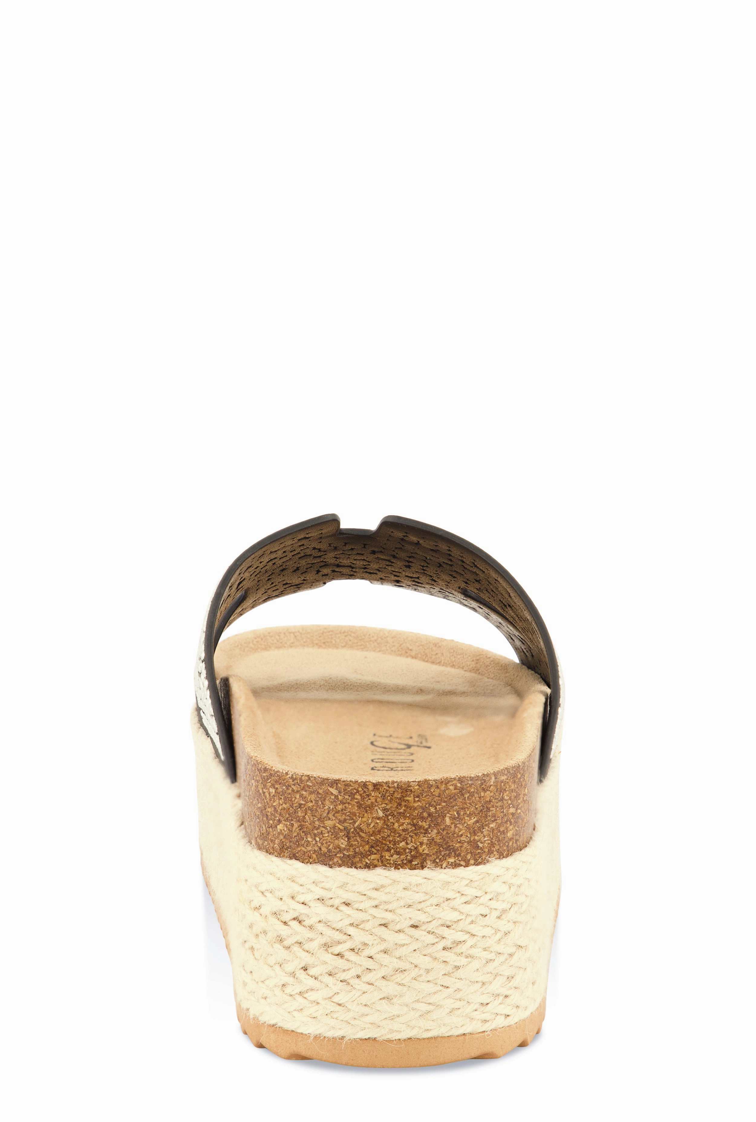 Embellished Band Espadrille Platform Slide Sandals