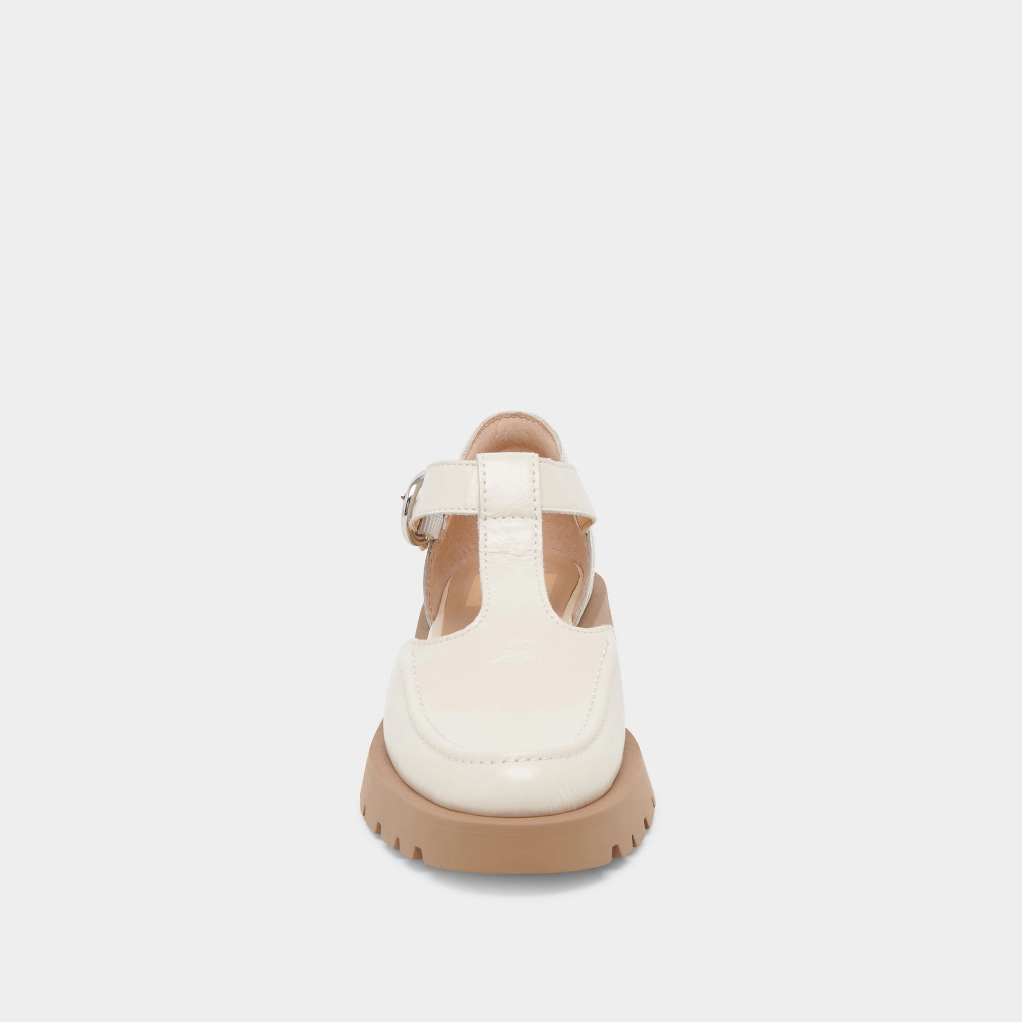EMILIO FLATS CREAM CRINKLE PATENT LEATHER