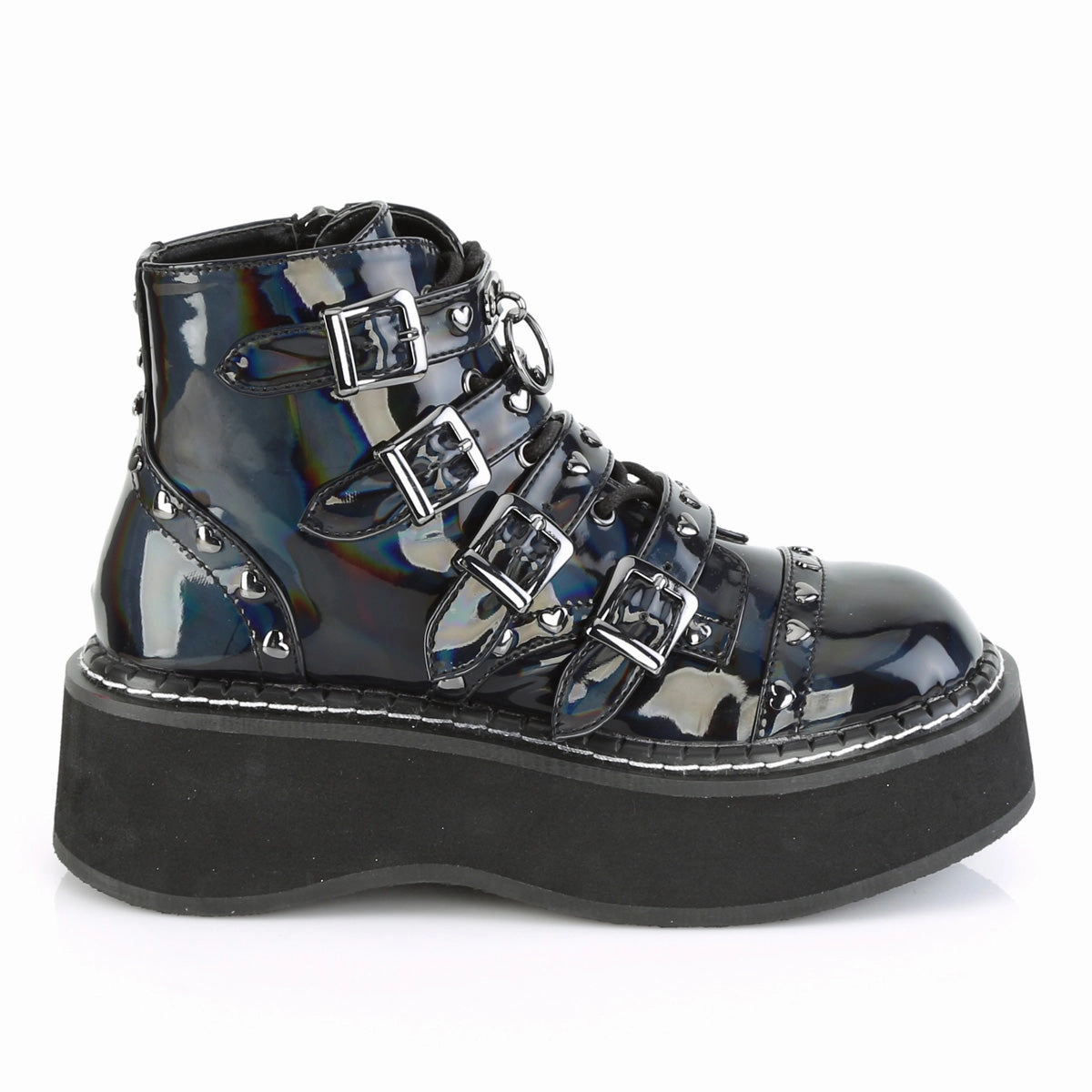 EMILY-315  Black Hologram Vegan Leather