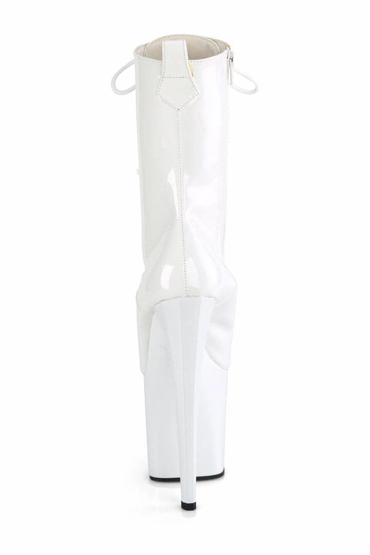 ENCHANT-1040 White Patent Knee Boot