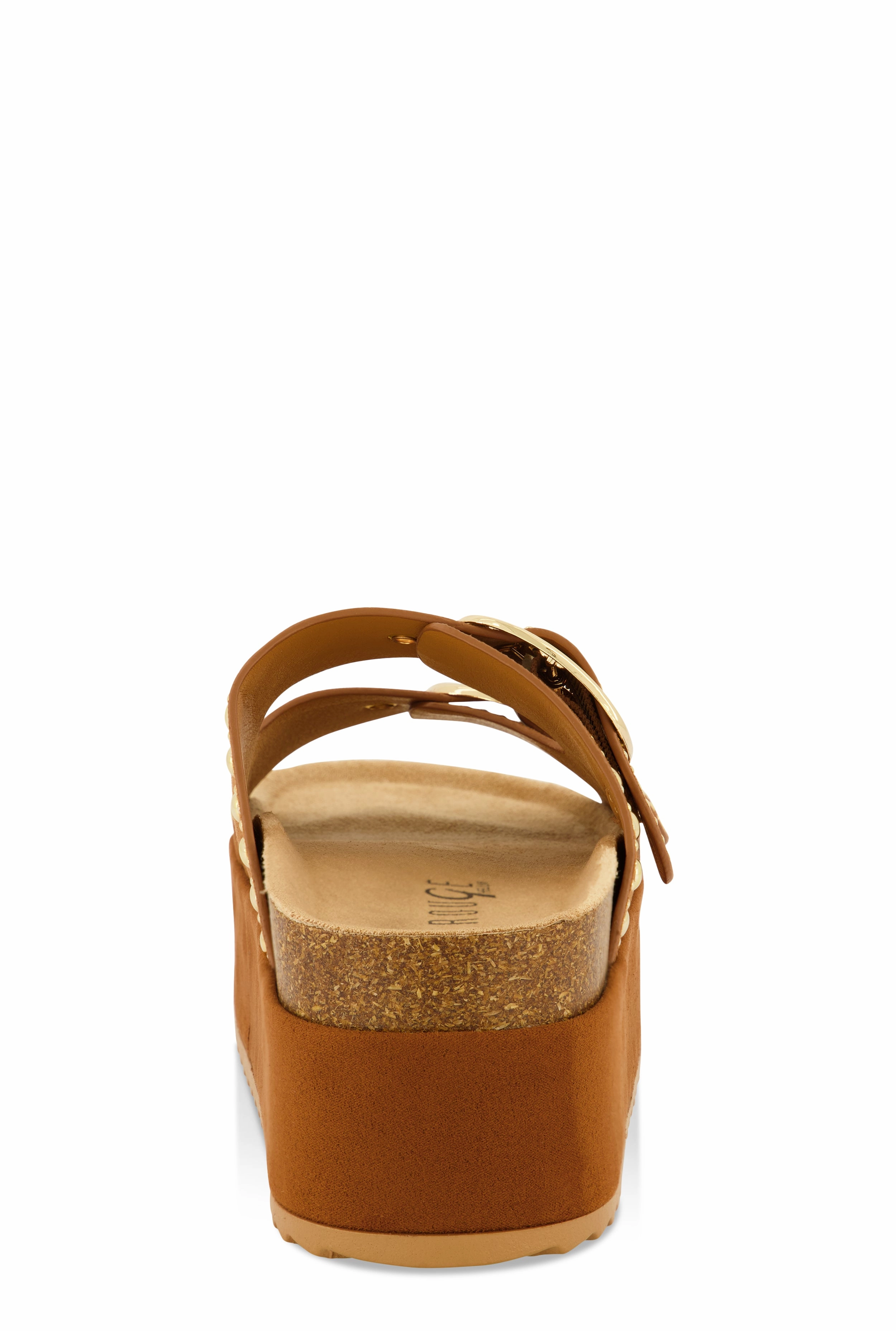 Faux Suede Studded Platform Footbed Sandals