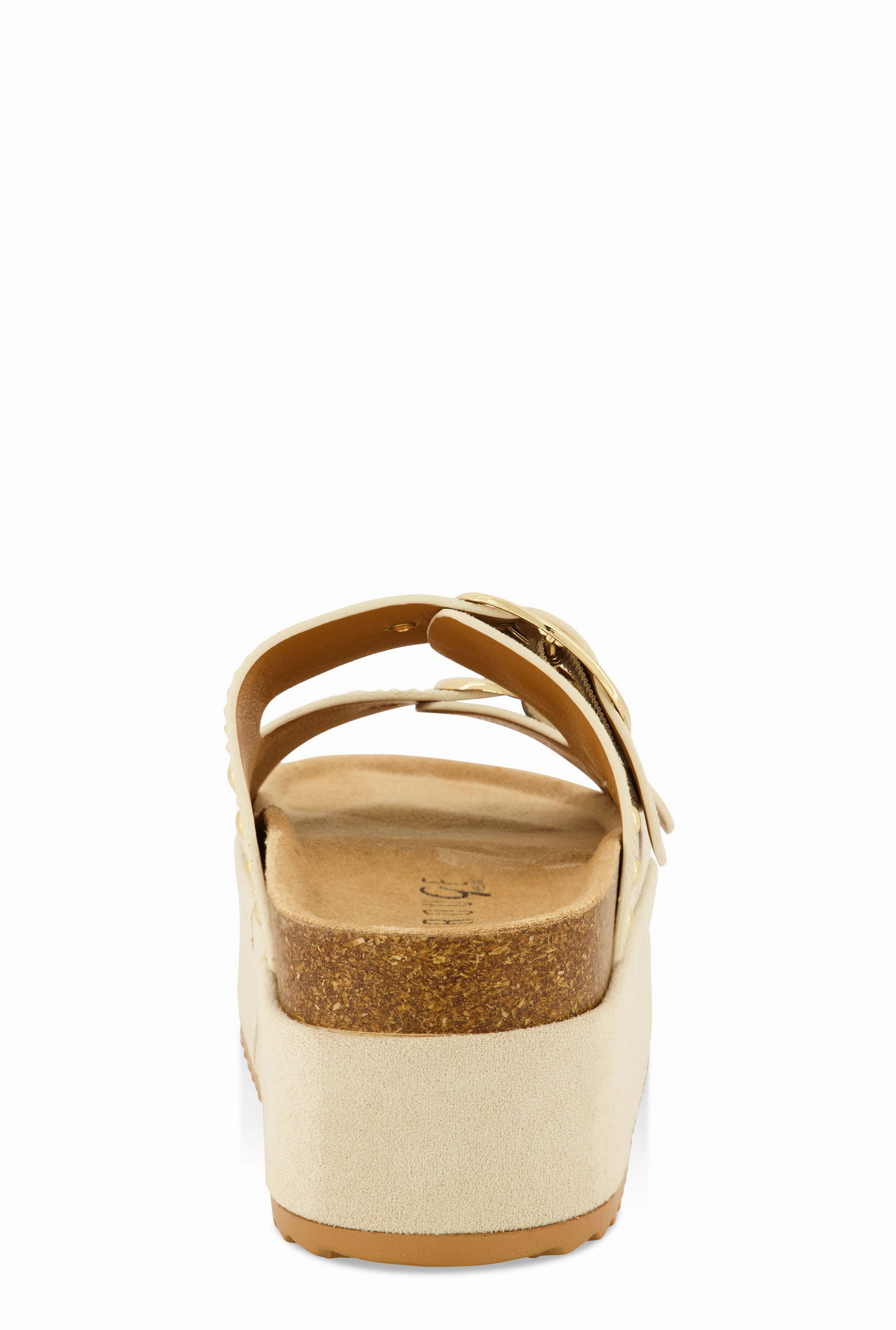 Faux Suede Studded Platform Footbed Sandals