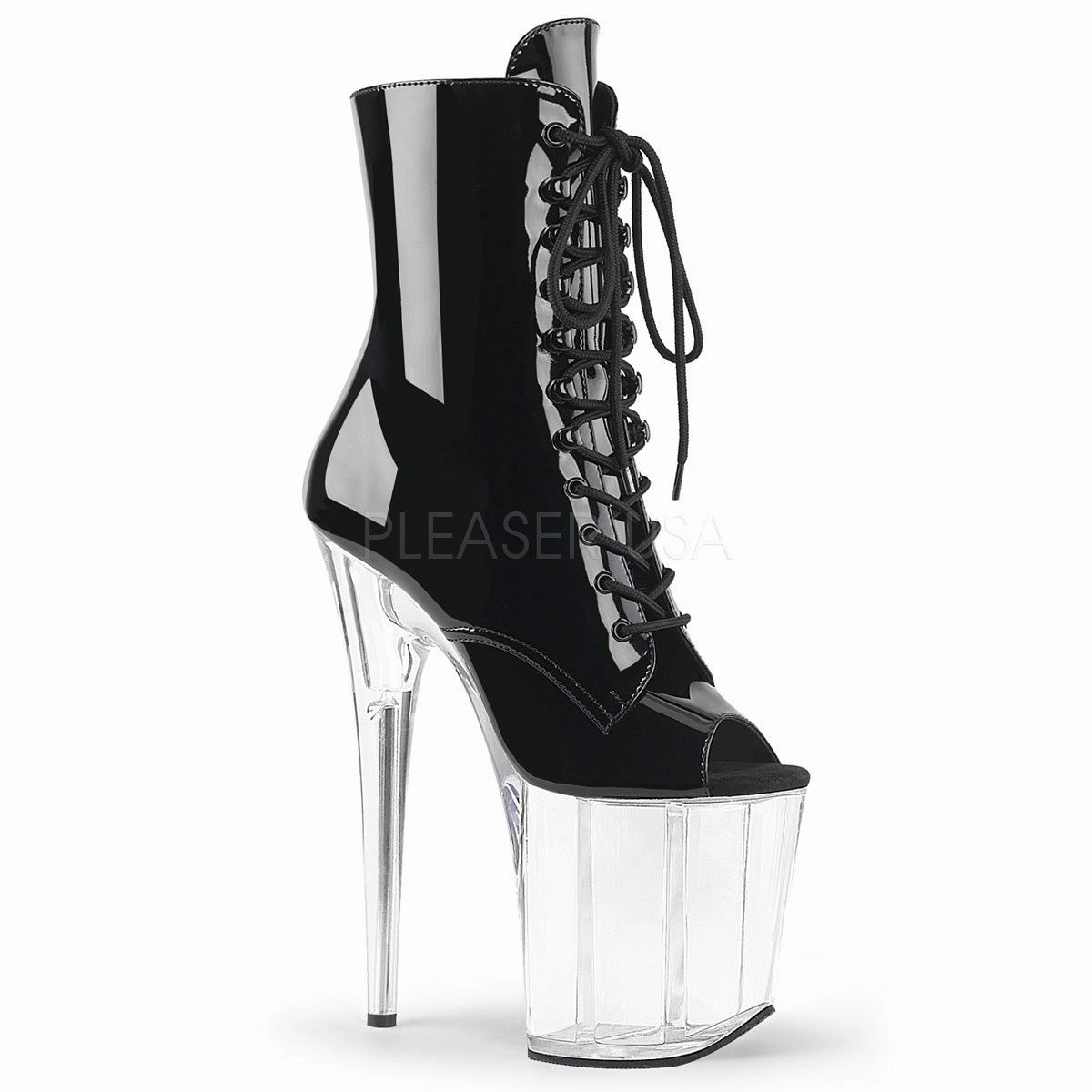 FLAMINGO-1021  Black Patent/Clear