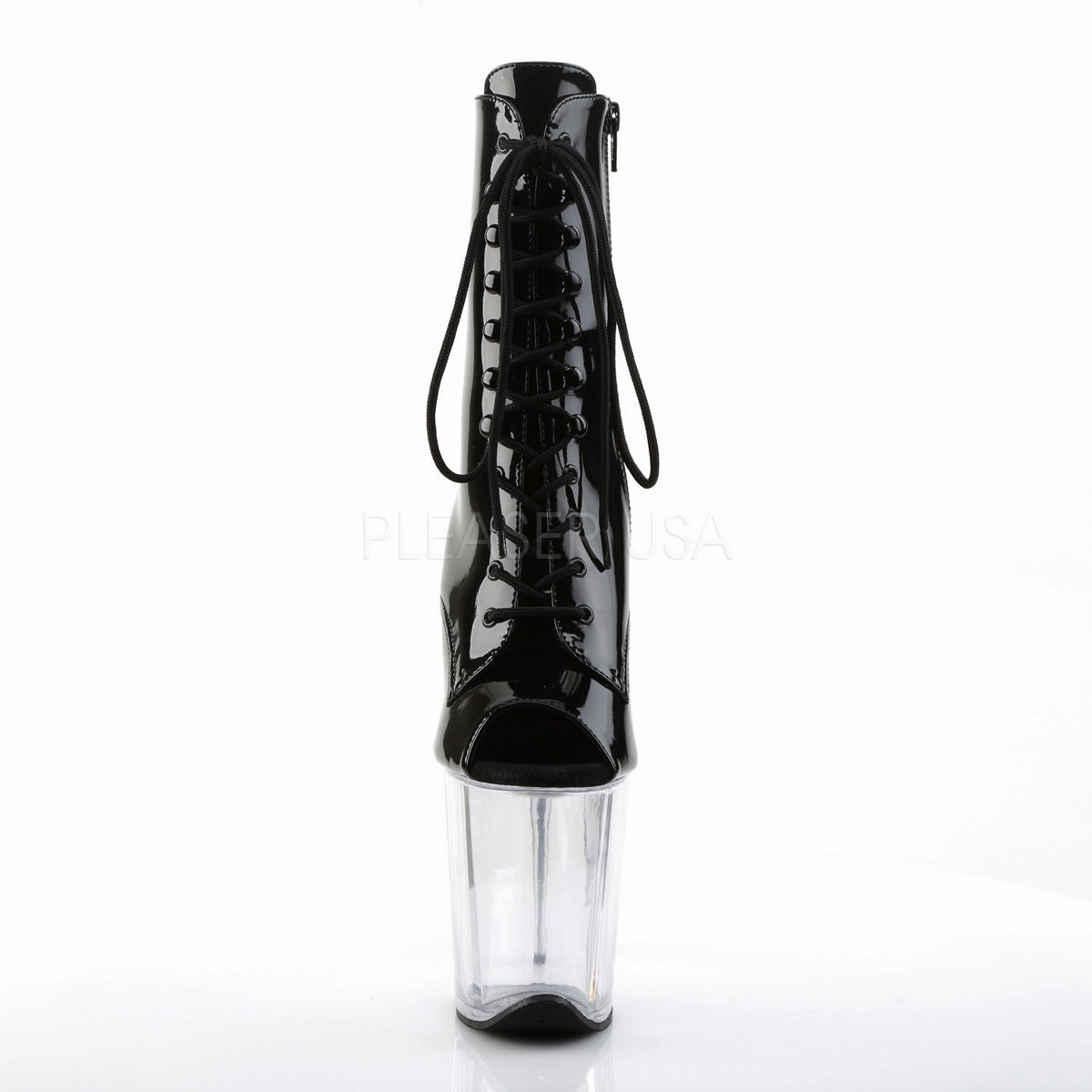 FLAMINGO-1021  Black Patent/Clear