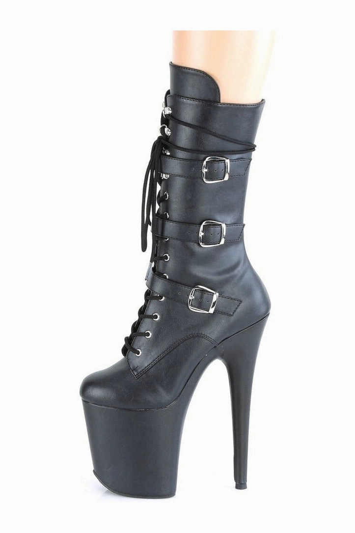 FLAMINGO-1053 Exotic Boot | Black Faux Leather