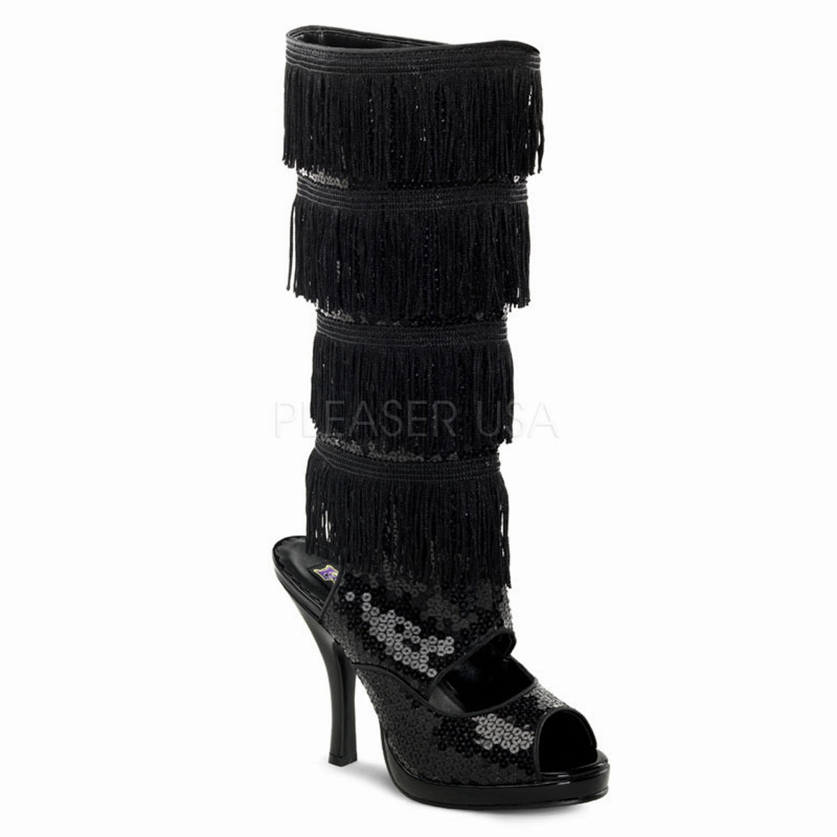 FLAPPER-168  Black Sequins