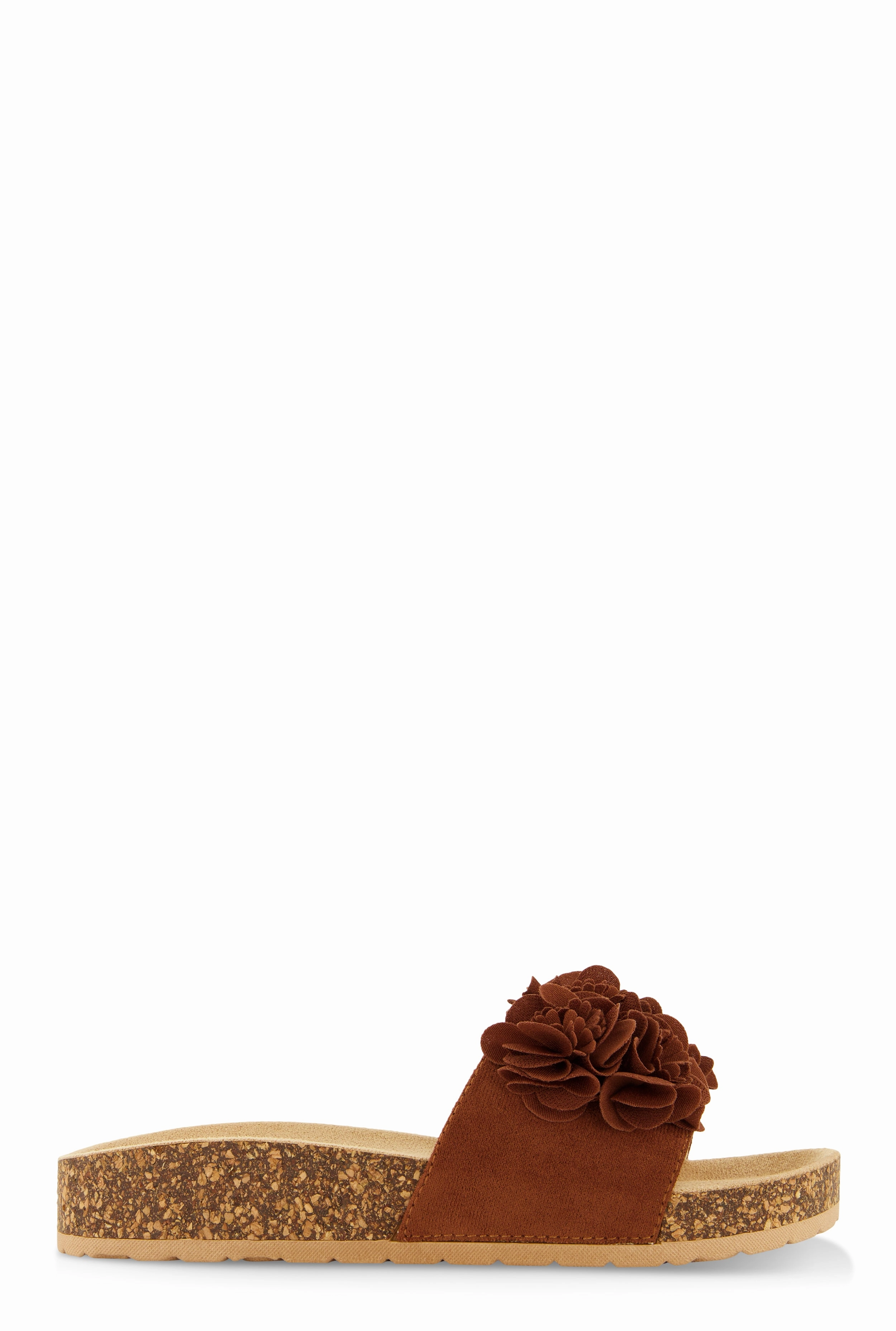 Flower Petal Band Platform Slide Sandals