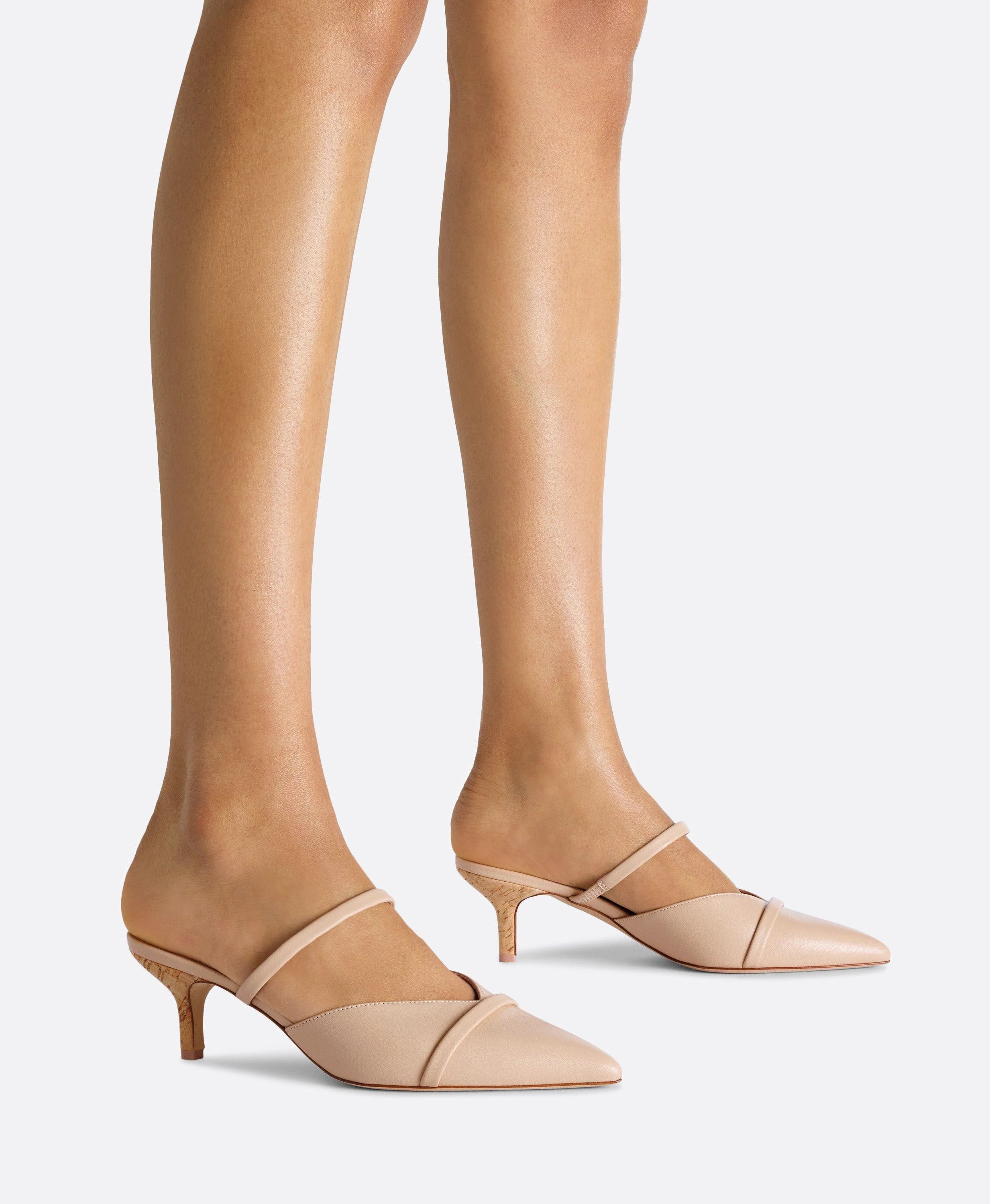 Frankie 45 Buff Leather Kitten Heels