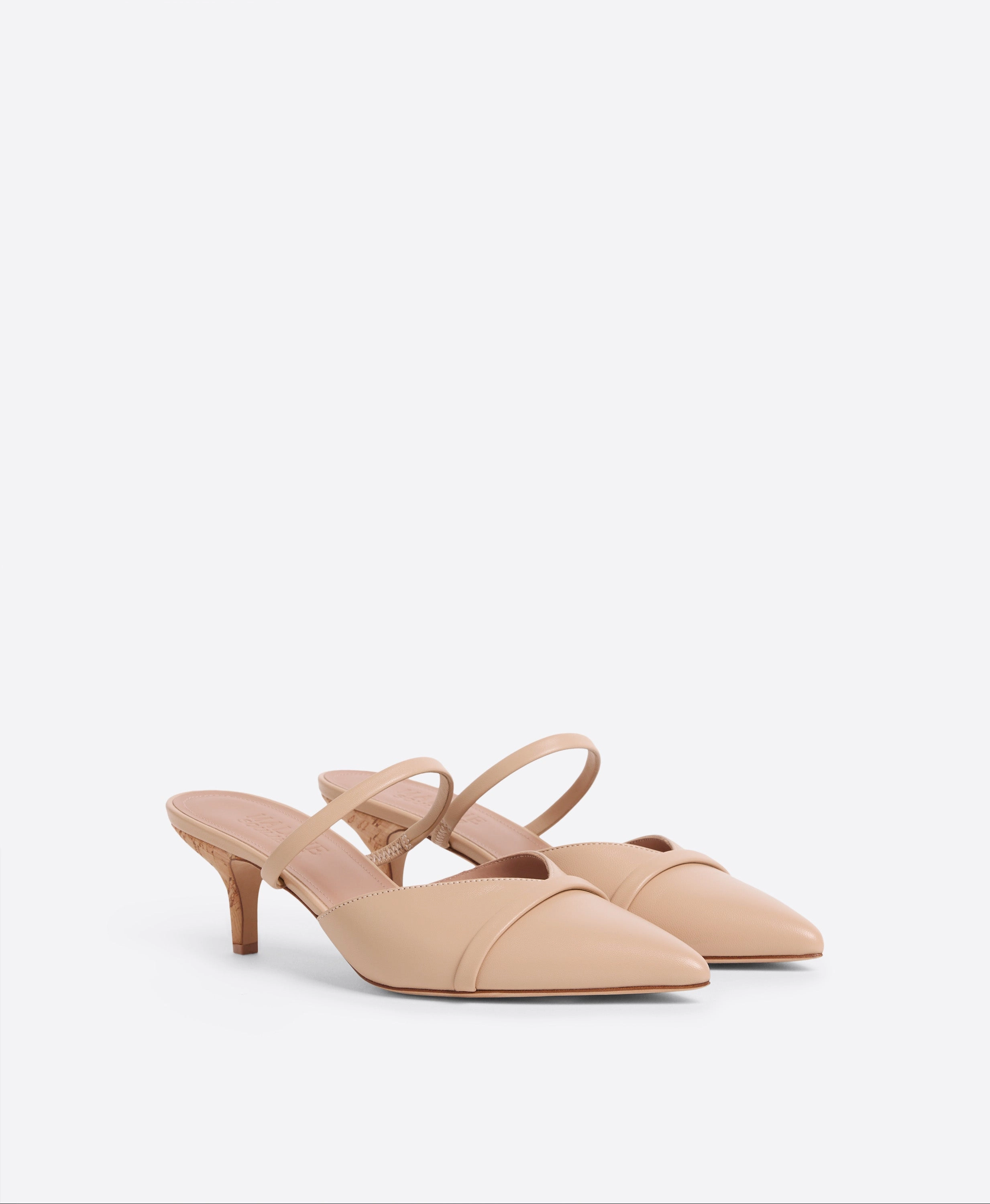 Frankie 45 Buff Leather Kitten Heels