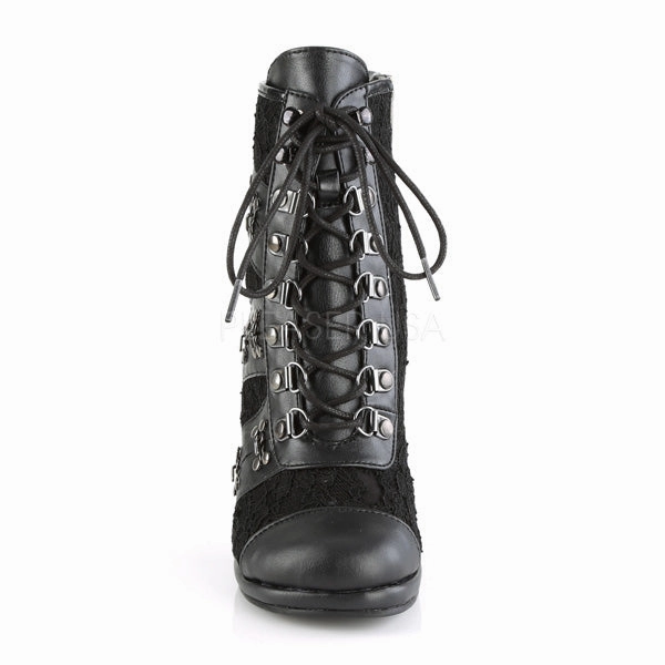 GLAM-202  Black Vegan Leather-Lace